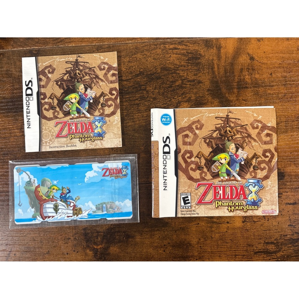 Zelda Phantom Hourglass Nintendo DS Case Cover Art Manual and Skin Bundle